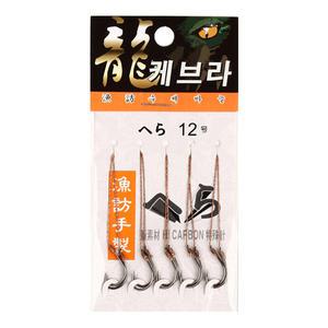 용 케브라 헤라 무미늘 묶음바늘 2본 민물낚시 묶음바늘