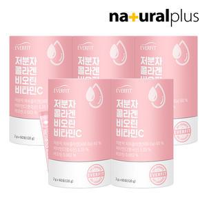 에버핏 어린 저분자 피쉬 콜라겐 비오틴 비타민C 60포 5통 / 히알루론산 먹는엘라스틴