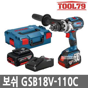 보쉬 GSB18V-110C 충전 해머 드릴 18V 5.0Ah*2개 브러쉬리스 커넥티비티 토크110Nm 함마 햄머