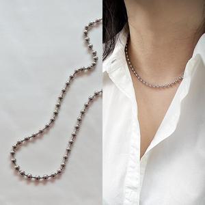 [수호쥬얼리]zz20N 3mm 실버 볼 체인 목걸이 (변색방지)