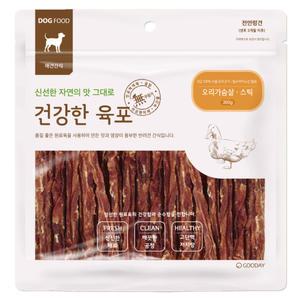 굿데이 건강한육포 오리가슴살 스틱 300g 강아지 간식 반려견 애견 건강식 추천