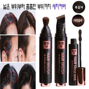 뿅뿅붓 골드 뿌리염색 부분염색약 새치커버 마스카라 새치붓 6종