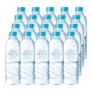백산수 무라벨 생수 500ml 40병 라벨없는 물