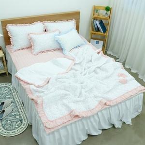 [기타][르헤브] 러블리 에어 뱀부 시어서커 누빔이불 패드세트 (Q/퀸)