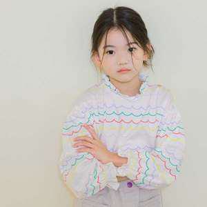 [아이러브제이] G. 물결 패턴 넥프릴 티 JUFTO16