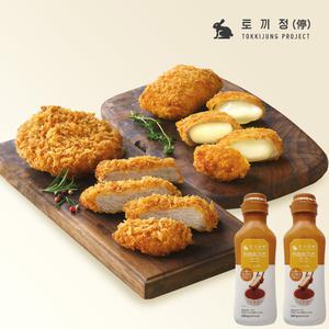 [토끼정] 육즙이 풍부한 통등심 돈까스 2종 10팩+카레돈가츠소스 2개 골라담기(통등심가츠/통모짜치즈가츠)