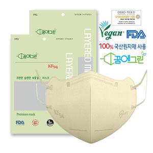 꿈에그린 2D 새부리형 마스크 중형 라이트 베이지 100매