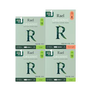 라엘 생리대 대형 12개입 3pack + 오버나이트 8개입 1pack