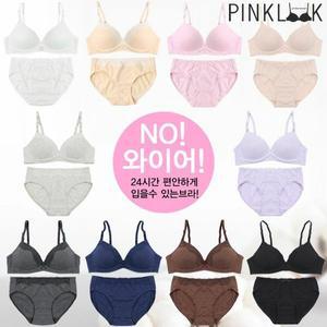 [하프클럽/핑크룩]베이직 심플 노와이어코튼 브라팬티2종세트 스타일택1
