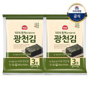 해표 광천김 (20g x3번들/전장) x2개