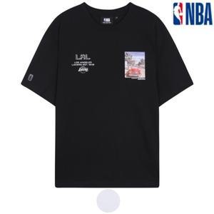 [롯데백화점]엔비에이 남여공용 LA레이커스 핫썸머 프린트 오버핏 반팔티셔츠 (N232TS064P)