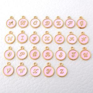 비즈아이 [7145]이니셜펜던트 에폭흘림체이니셜 10x13mm A~Z(핑크골드) ,1개