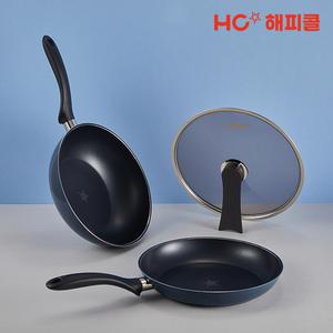 [본사직영] 해피콜 컴플리트 IH 인덕션 프라이팬 3종 세트(28팬+28궁중+28뚜껑)