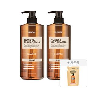 쿤달 네이처 샴푸, 블랑, 1058ml, 2개 + 증정(바디워시 리필팩, 베이비파우더, 400ml)