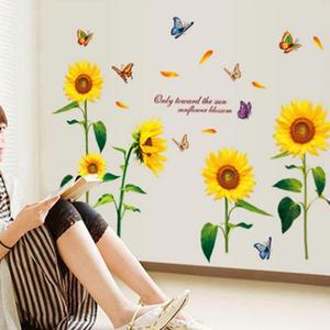 해바라기 벽 데코 스티커 포인트 장식 유리 실내 배경