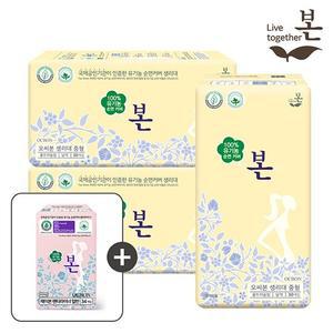 유기농본 오씨본 중형 30P 3팩+라이너 1팩