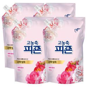 피죤 고농축 섬유유연제 로맨틱플라워 리필 1.6L 4개
