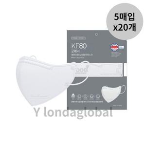 굿매너 새부리형 마스크 대형 KF80 화이트 5P 20개