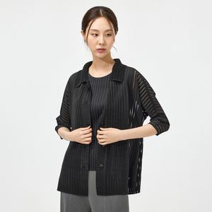 스트라이프 매쉬 스프레드 자켓_PPJKM024005