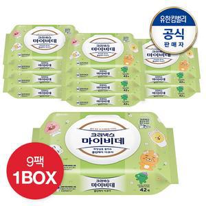 크리넥스 마이비데 클린케어 아쿠아캡 카카오 42매X9팩(1박스)