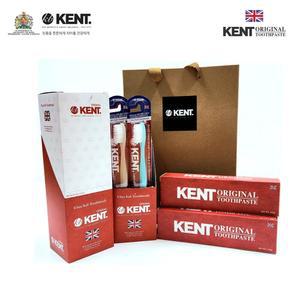 [켄트 선물세트] 클래식 칫솔12개+켄트오리지널치약 120g 2개+선물쇼핑백