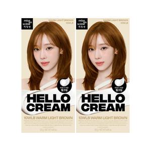 미쟝센 뉴 헬로크림 염색약 10WLB 웜라이트브라운, 2개
