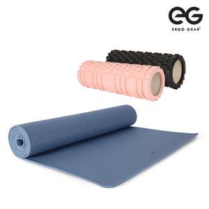 [EG] 에르고기어 PVC 6mm 요가매트 + 폼롤러 30*10cm 세트 구성 (매트 1개 + 폼롤러 1개)