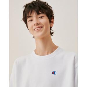 [하프클럽/챔피온]Champion 남녀공용 C로고 Reverse Weave  기모 크루넥 화이트 CKTS2F307WT