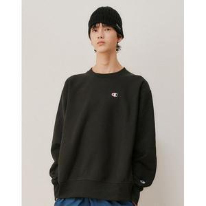 [하프클럽/챔피온]Champion 남녀공용 C로고 Reverse Weave  기모 크루넥 블랙 CKTS2F307BK