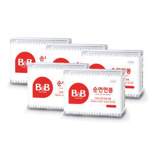 비앤비 사각면봉 200P X5개