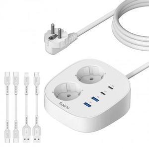 GaN 65W 2구 콘센트 4000W USB 초고속 멀티충전기 GC10 케이블포함