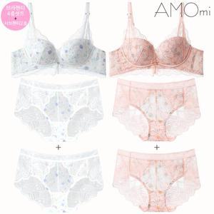 [아모미]플랫미 완벽볼륨 노와이어 브라팬티4종 + 서브팬티2종셋트