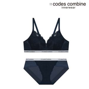 [코데즈컴바인이너웨어](강남점)컴포트 레이스 노와이어 네이비 브라세트(CDWBR131DNV+CDWBP131DNV)