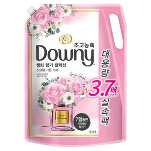 다우니 초고농축 생화 향기 컬렉션 스프링 가든 러브 리필 2.6L 2개