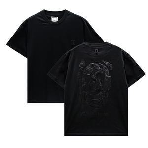 24FW 우영미 메탈릭 그래픽 티셔츠 블랙 W243TS04708B