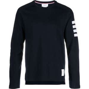 (당일) 24FW 톰브라운 사선완장 네이비 롱 슬리브 티셔츠 MJS245A 07323 415