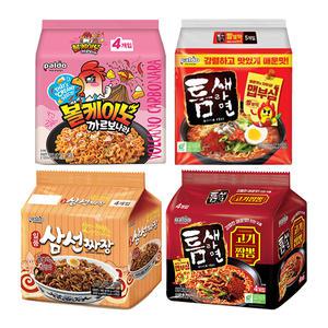 팔도 볼케이노 까르보나라, 130g, 4입, 1개 + 틈새라면 120g, 5입, 1개 + 일품삼선짜장 120g, 4입, 1개 + 틈새고기짬뽕, 120g, 4입, 1개