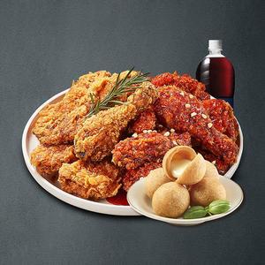 자담치킨 반반치킨+치즈볼+콜라1.25L