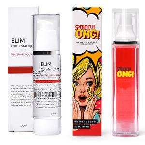 오마이갓 50ml+엘림오일 50ml 웜업 마르지않는 수용성 러브 바디 마사지젤 페페젤