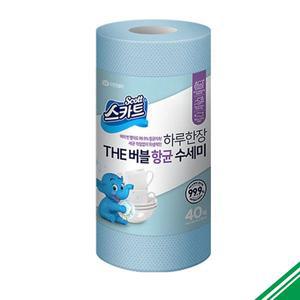 [기타]스카트 THE버블 항균 수세미 40매 (스카이블루) x3개