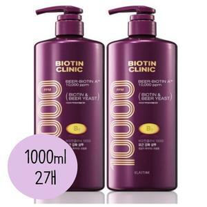 엘라스틴 비오틴클리닉 맥주효모 볼륨케어 샴푸 1000ml 2개