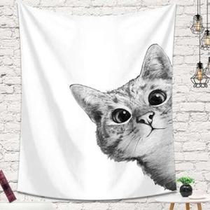 패브릭 월 데코 빼꼼고양이 가림막 (특대) 150X20