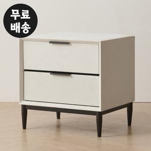 벨로 패브릭 침대 협탁 2단 사이드 서랍장(화이트)