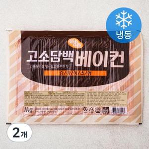 웰쿠스 고소담백 베이컨 슬라이스형 (냉동), 1kg, 2개 one option