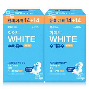 화이트 수퍼흡수 맥시슬림 중형 (14+14)x2팩 /생리대