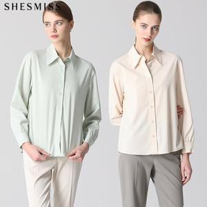 [쉬즈미스(SHESMISS)] 지적인 베이직 카라 셔츠 블라우스 (택가격 128000원)