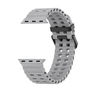 호환품 Apple 워치 밴드 전용 실리콘 스트랩 42mm 46 시리즈 10/9/8/7/6/5/4/se 울트라 2 통기성 오션 스트