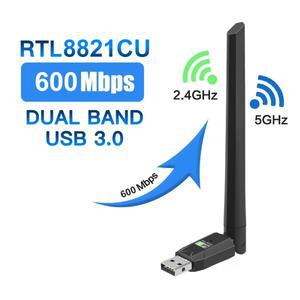 600Mbps USB WiFi 블루투스 어댑터 2in1 네트워크 카드 듀얼 2.4G 5GHz 안테나 미니 무선 수신기 PC 액세서