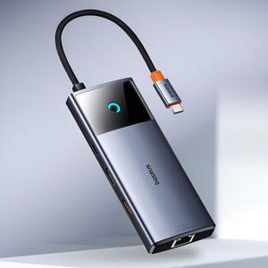 국내정품 6IN1 C타입 메탈 멀티허브 USB허브 6포트 랜포트 HDMI USB SD TF노트북 충전 인터넷 연결
