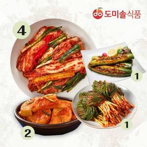 [신세계라이브쇼핑]도미솔 박미희 봄맞이 별미김치 4종(겉절이4kg+석박지2kg+통오이1kg+파김치1kg) / 총8kg